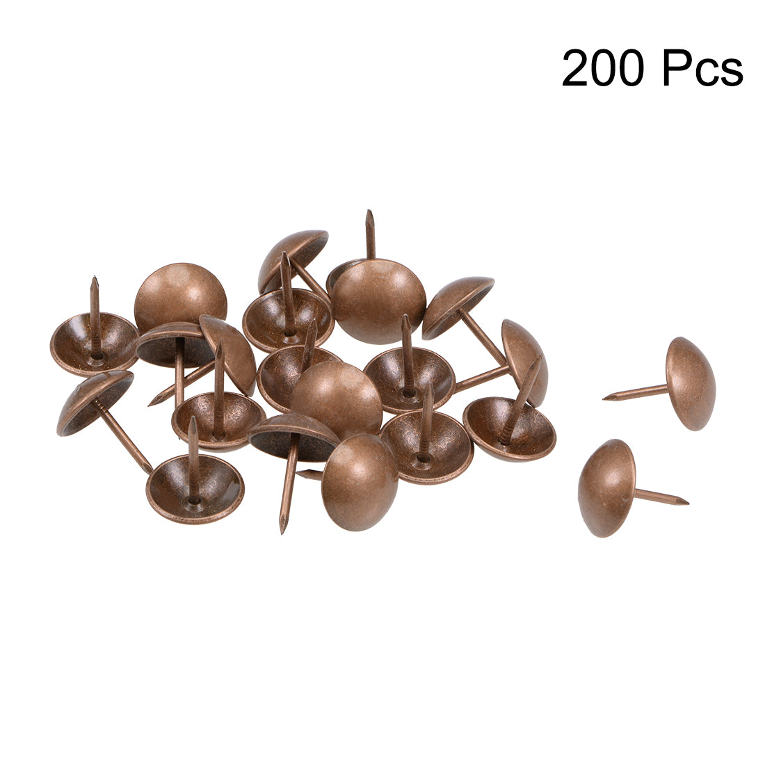 uxcell Uxcell Upholstery Nails Tacks 9mm Head Dia Antique Round Thumb Push Pins Copper Tone 200 Pcs