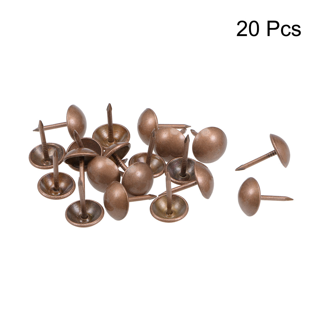 uxcell Uxcell Upholstery Nails Tacks 11mm Head Dia Antique Round Thumb Push Pins Copper Tone 20 Pcs
