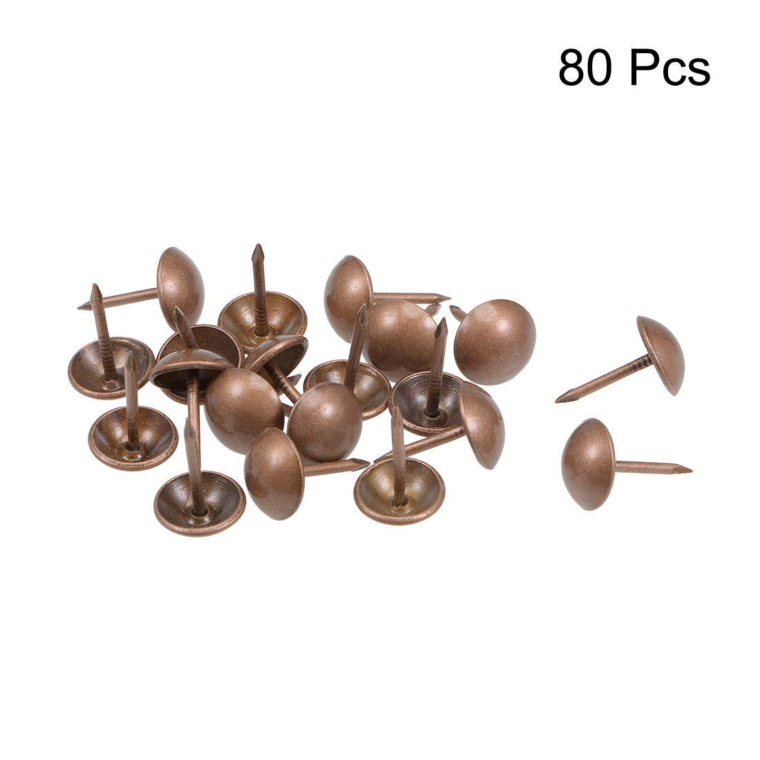 uxcell Uxcell Upholstery Nails Tacks 19mm Head Dia Antique Round Thumb Push Pins Copper Tone 80 Pcs