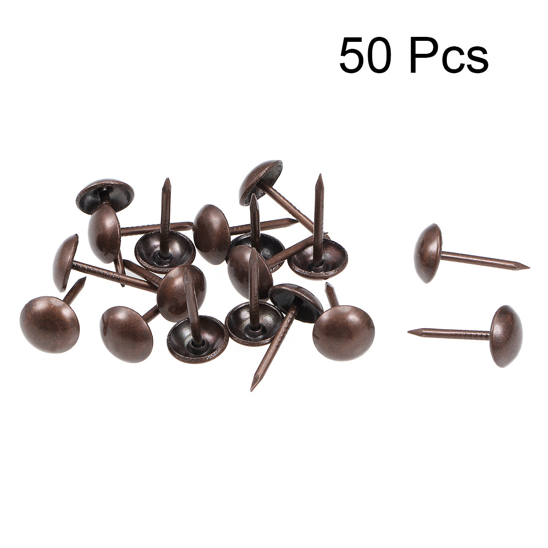 uxcell Uxcell Upholstery Nails Tacks 19mm Head Dia Antique Round Thumb Push Pins Copper Tone 50 Pcs