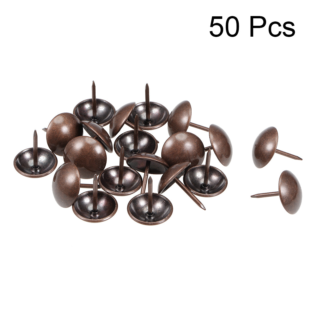 uxcell Uxcell Upholstery Nails Tacks 19mm Head Dia Antique Round Thumb Push Pins Copper Tone 50 Pcs