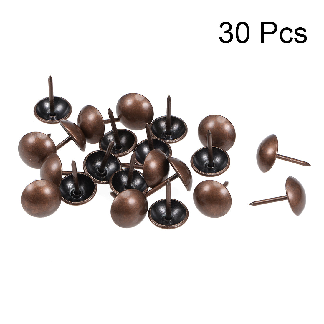 uxcell Uxcell Upholstery Nails Tacks 12mm Head Dia Antique Round Thumb Push Pins Copper Tone 30 Pcs