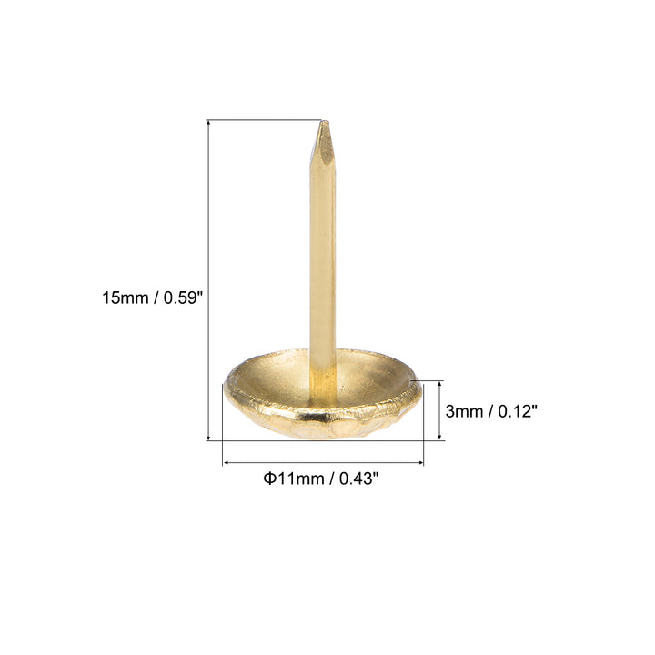 25 Pcs Bronze Tone Upholstery Nail Tacks - 11mmx13mm Flat Head Furniture Nails For Sofa, Headboard - View #8