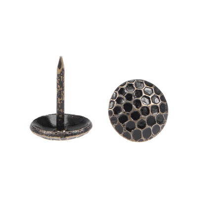 Harfington Uxcell Upholstery Nails Tacks 7/16-Inch Head Dia Antique Round Thumb Push Pins Bronze Tone 80 Pcs