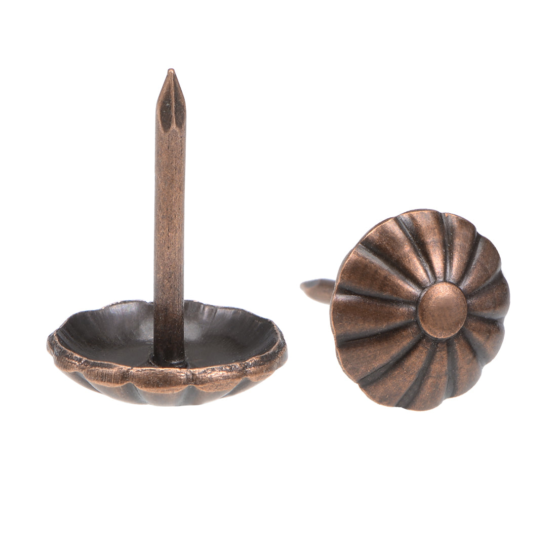 80 Pcs Copper Tone Upholstery Nail Heads - 11mm Round Head Decorative Tacks For Furniture