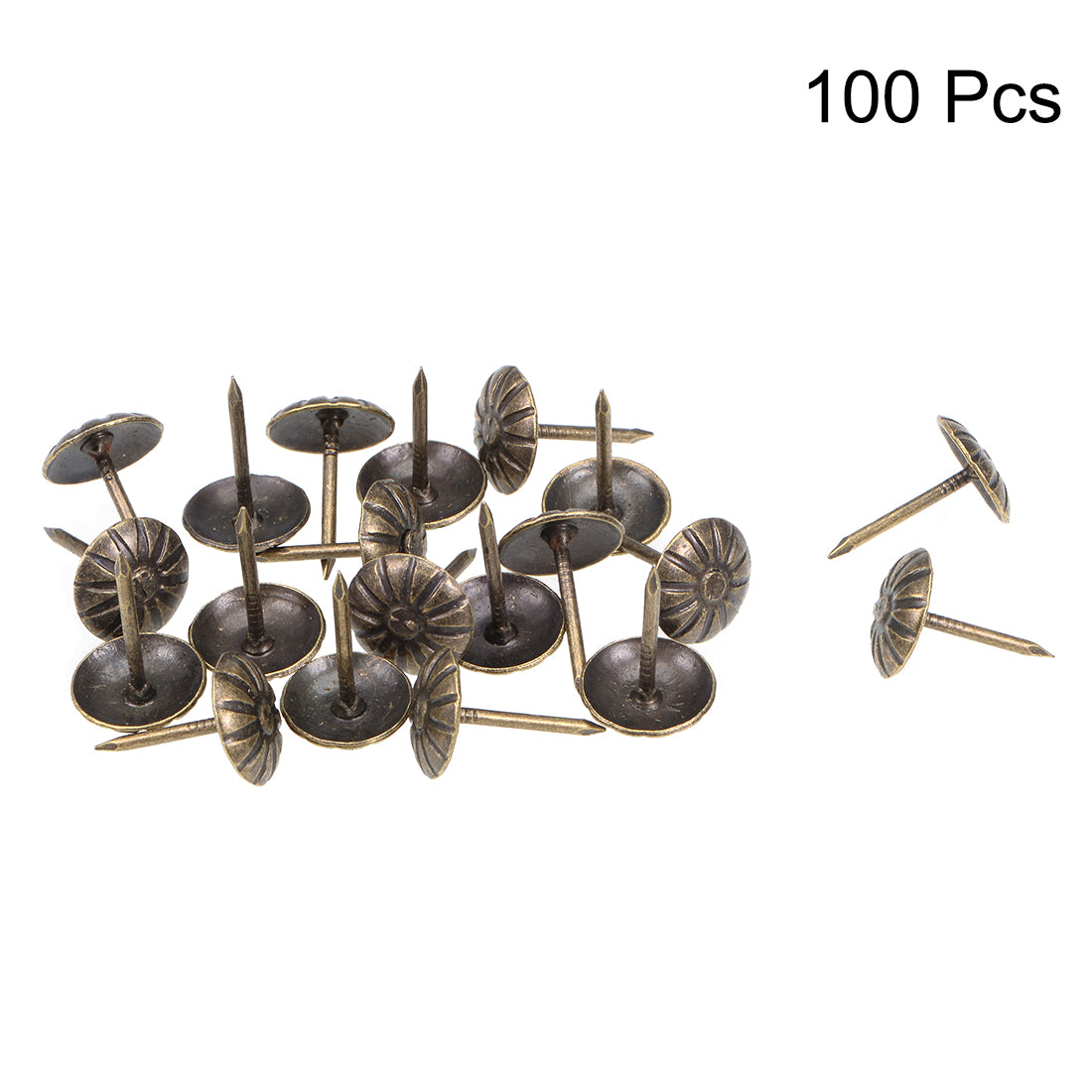 uxcell Uxcell Upholstery Nails Tack 11mm Head Dia Antique Round Thumb Push Pins Bronze Tone 100 Pcs