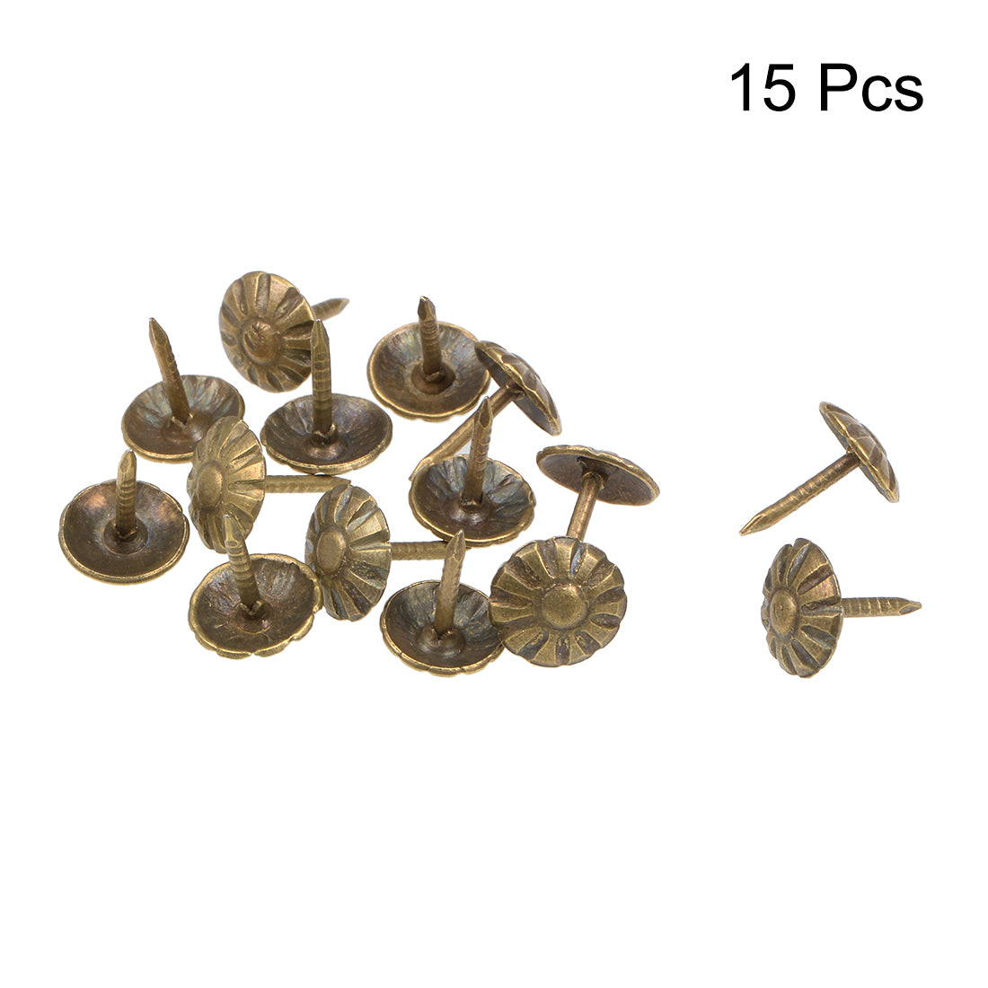 uxcell Uxcell Upholstery Nails Tacks 8mm Head Dia Antique Round Thumb Push Pins Bronze Tone 15 Pcs