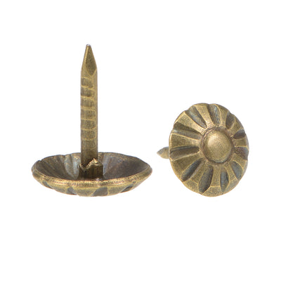 Harfington Uxcell Upholstery Nails Tacks 8mm Head Dia Antique Round Thumb Push Pins Bronze Tone 15 Pcs