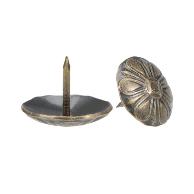 Harfington Uxcell Upholstery Nails Tacks 19mm Head Dia Antique Round Thumb Push Pins Bronze Tone 40 Pcs