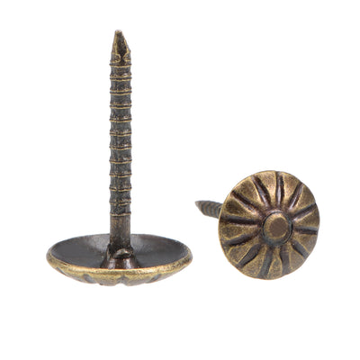 Harfington Uxcell Upholstery Nails Tacks 11mm Head Dia Antique Round Thumb Push Pin Bronze Tone 50 Pcs