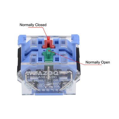 Harfington Uxcell Rotary Selector Switch 2 Positions 1NO+1NC Self-Lock Latching AC 660V 10A 22mm Panel Mount