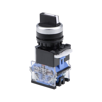 Harfington Uxcell Rotary Selector Switch 3 Positions 2NC Momentary AC 660V 10A 22mm Panel Mount