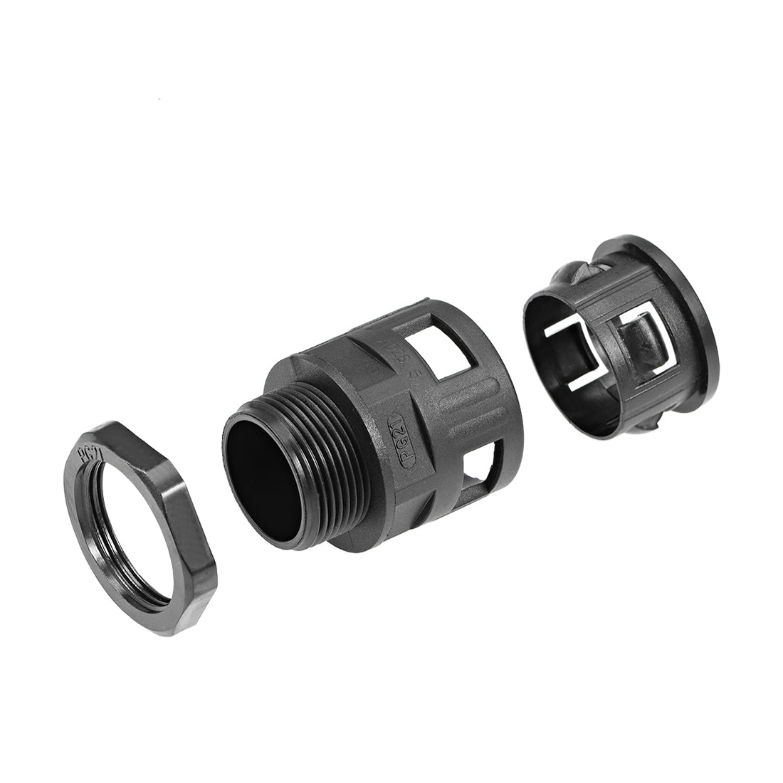 uxcell Uxcell Cable Gland Corrugated Tube Connector AD28.5 Pipe Joints Clamps PG21 Screw 5Pcs