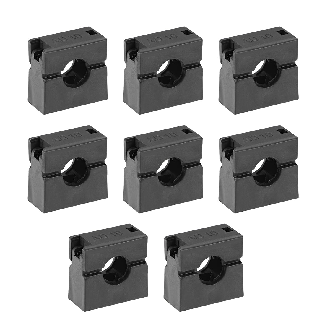 uxcell Uxcell Corrugated Tube Holder AD10 Plastic Mounting Bracket Pipe Clamp Clips with Double Struts 8Pcs