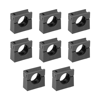 Harfington Uxcell Corrugated Tube Holder AD18.5 Plastic Mounting Bracket Pipe Clamp Clips with Double Struts 8Pcs