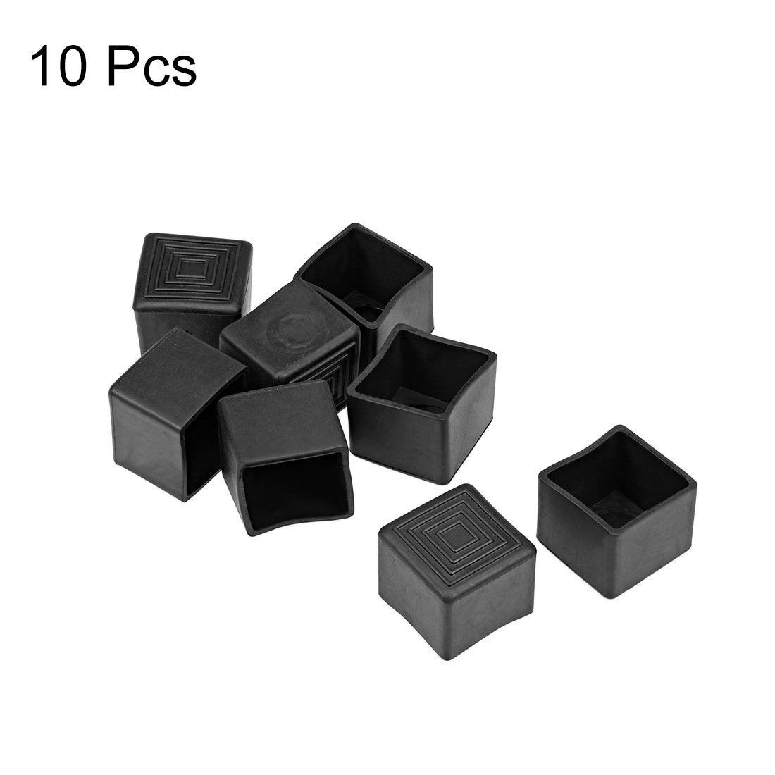 uxcell Uxcell Rubber End Caps Covers 28mm x 28mm Square Furniture Table Chair Legs 10Pcs