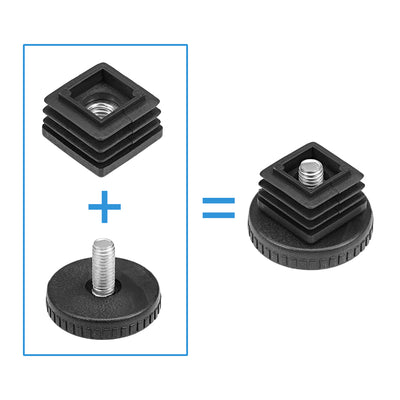Harfington Uxcell Furniture Levelers Adjustable Leveling Glides 40mm Base Diameter M8 Thread Black 10pcs