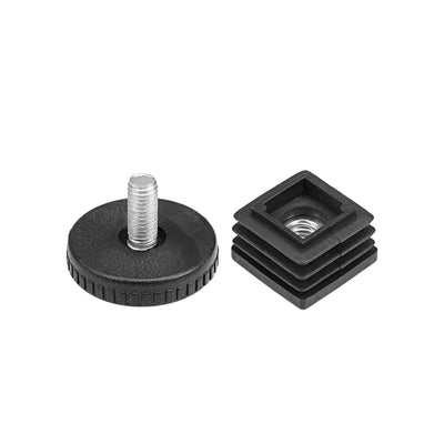 uxcell Uxcell Furniture Levelers Adjustable Leveling Glides 40mm Base Diameter M8 Thread Black 10pcs