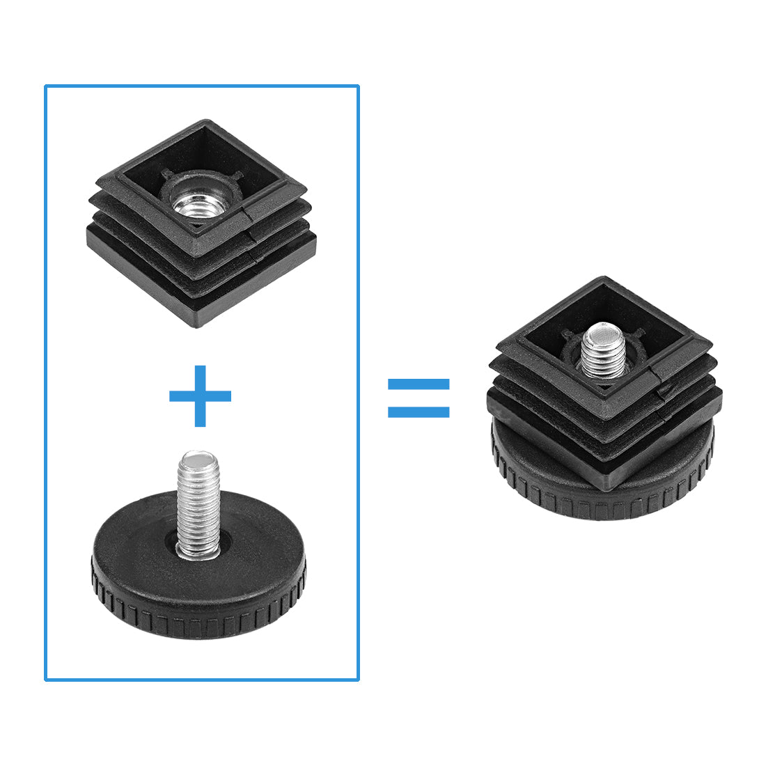 uxcell Uxcell 40mm Base Diameter M8 Thread Furniture Levelers Adjustable Leveling Glides 10 Pieces
