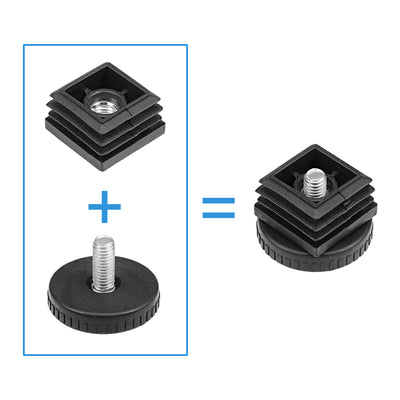 Harfington Uxcell 40mm Base Diameter M8 Thread Furniture Levelers Adjustable Leveling Glides 10 Pieces