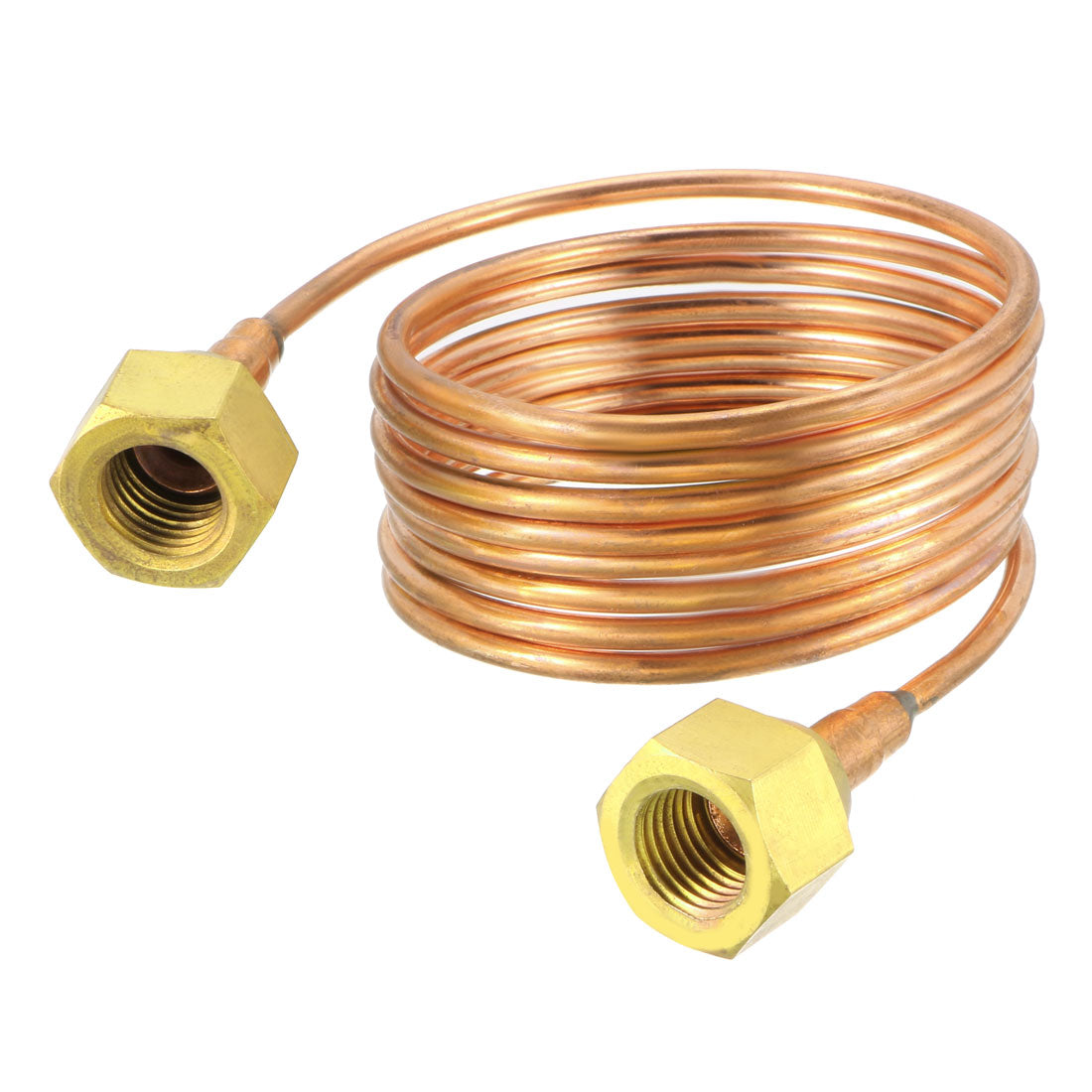 uxcell Uxcell Refrigeration Tubing 1/8" OD 5/64" ID Copper Tubing Coil with Short Flared Nuts