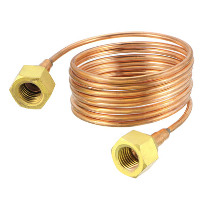 Harfington Uxcell Refrigeration Tubing 1/8" OD 5/64" ID Copper Tubing Coil with Short Flared Nuts