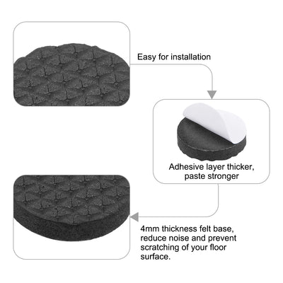 Harfington Uxcell Furniture Pads Adhesive EVA Pads 20mm Dia 4mm Thick Round Black 16Pcs