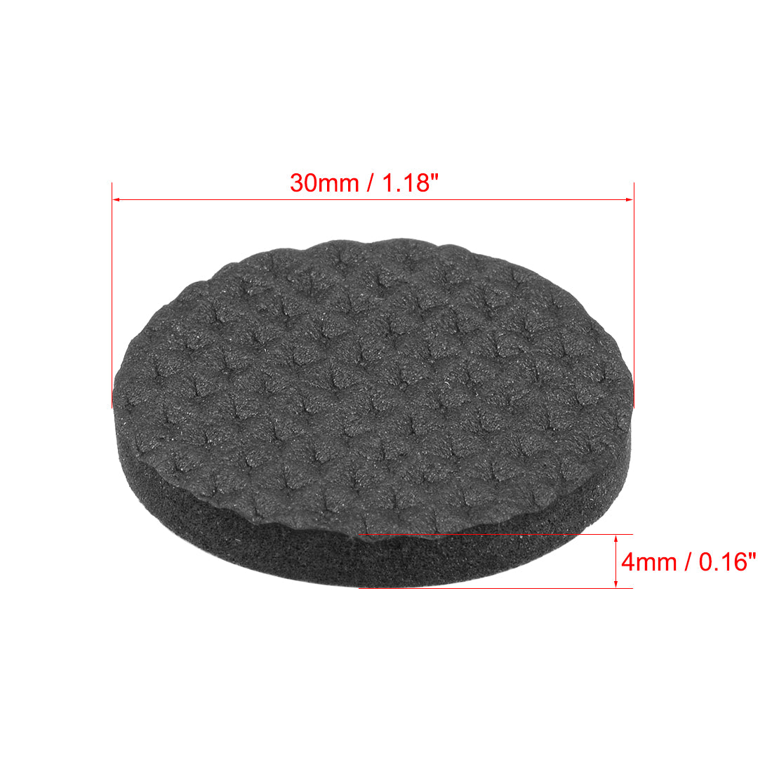 uxcell Uxcell Furniture Pads Adhesive EVA Pads 30mm Dia 4mm Thick Round Black 36Pcs