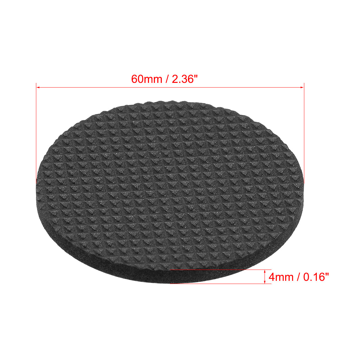 uxcell Uxcell Furniture Pads Adhesive EVA Pads 60mm Dia 4mm Thick Round Black 28Pcs