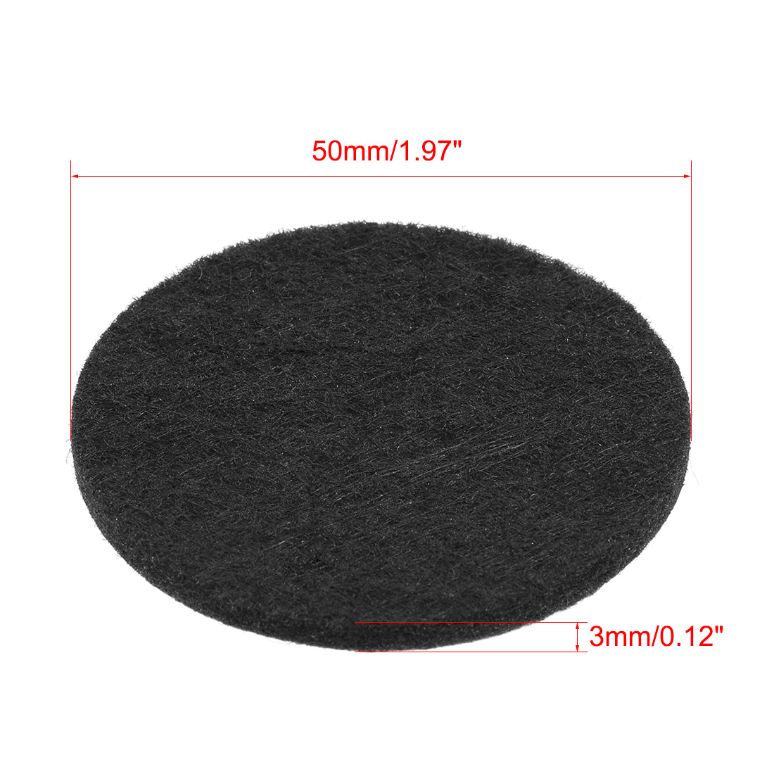uxcell Uxcell Furniture Pads Adhesive Felt Pads 50mm Diameter 3mm Thick Round Black 12Pcs