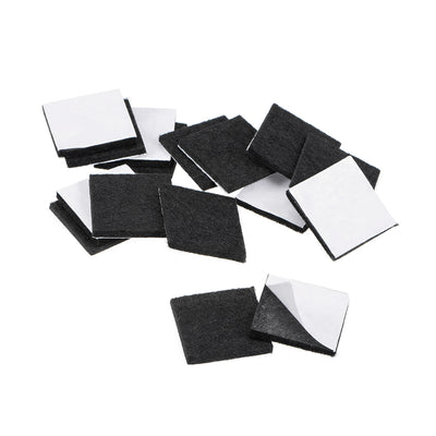 uxcell Uxcell Furniture Pads Adhesive Felt Pads 25mm x 25mm Square 3mm Thick Black 16Pcs