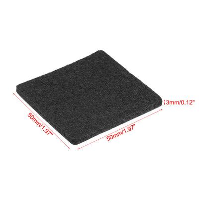 Harfington Uxcell Furniture Pads Adhesive Felt Pads 50mm x 50mm Square 3mm Thick Black 8Pcs