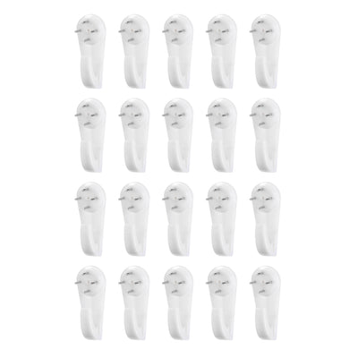 Harfington Uxcell 30lbs Hardwall Hanger for Hardware, Fasteners & Hooks Wall Mount Non-mark Hook Picture Photo Frame Hangers (20 Pcs)