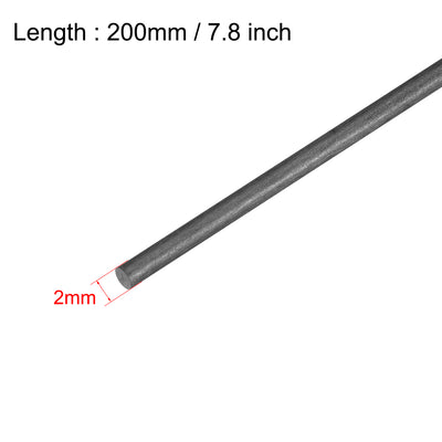 Harfington Uxcell 3mm Carbon Fiber Rod For RC Airplane Matte Pole US, 200mm 7.8 inch, 10pcs