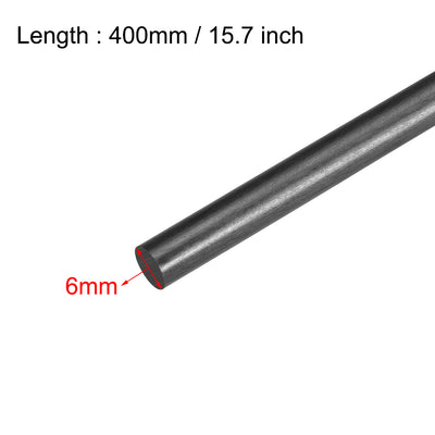 Harfington Uxcell 7mm Carbon Fiber Rod For RC Airplane Matte Pole US, 400mm 15.7 inch, 2pcs