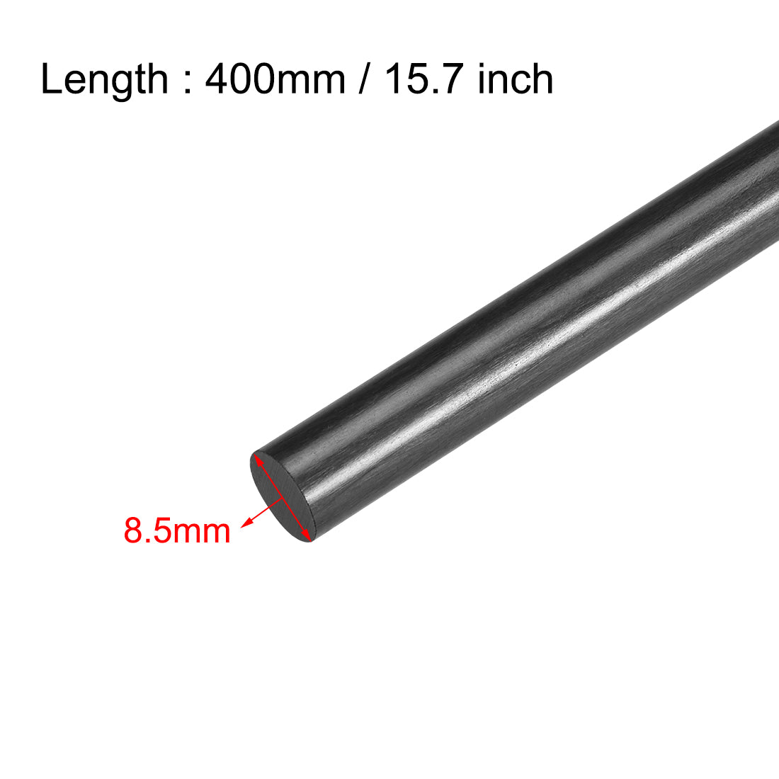 Uxcell Uxcell 2pcs 8mm Carbon Fiber Rod For RC Airplane Matte Pole US, 400mm 15.7 inch