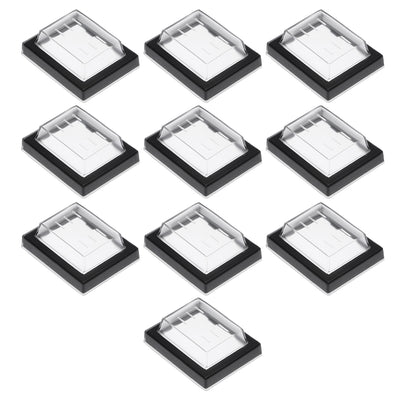 Harfington Uxcell 10 pcs Waterproof Case Switch Covers Caps Protectors Clear Black Rectangle Splash for Boat Rocker Switch