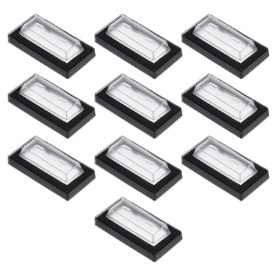 Harfington Uxcell 10pcs Waterproof Case Switch Covers Caps Protector Clear Black Rectangle Splash for Boat Rocker Switch