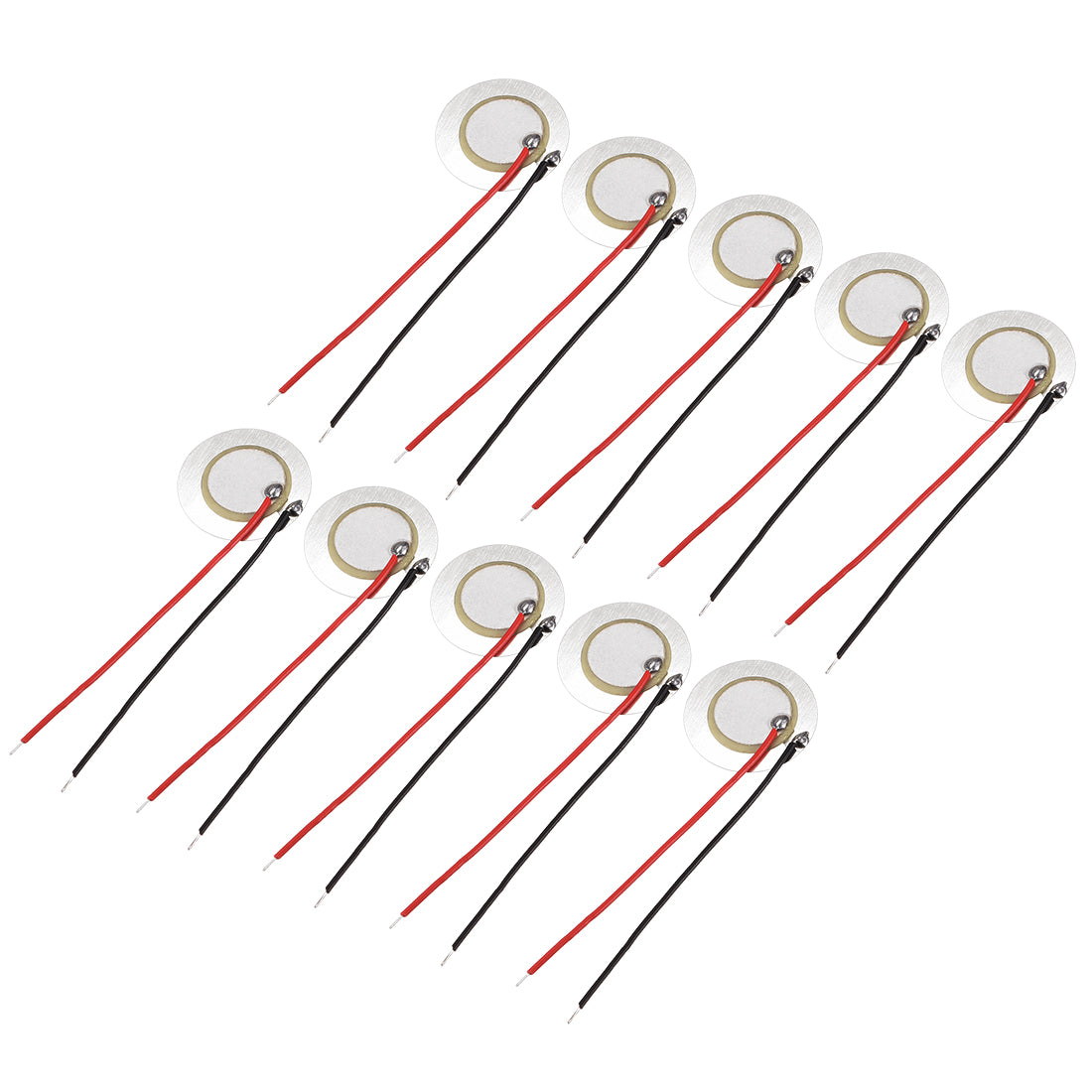 uxcell Uxcell 10 Pcs Piezo Discs 20mm Acoustic Pickup Transducer Prewired Microphone Trigger Drum CBG Guitar