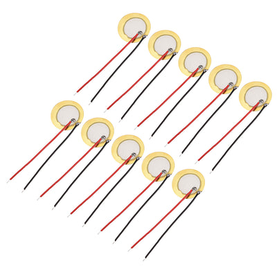 Harfington Uxcell 10 Pcs Piezo Discs 20mm Acoustic Pickup Transducer Prewired Microphone Trigger Drum Guitar