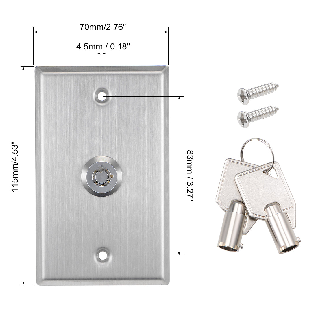 Uxcell Switch Lock On/Off Key Switch Emergency Door Release SPST Panel ...