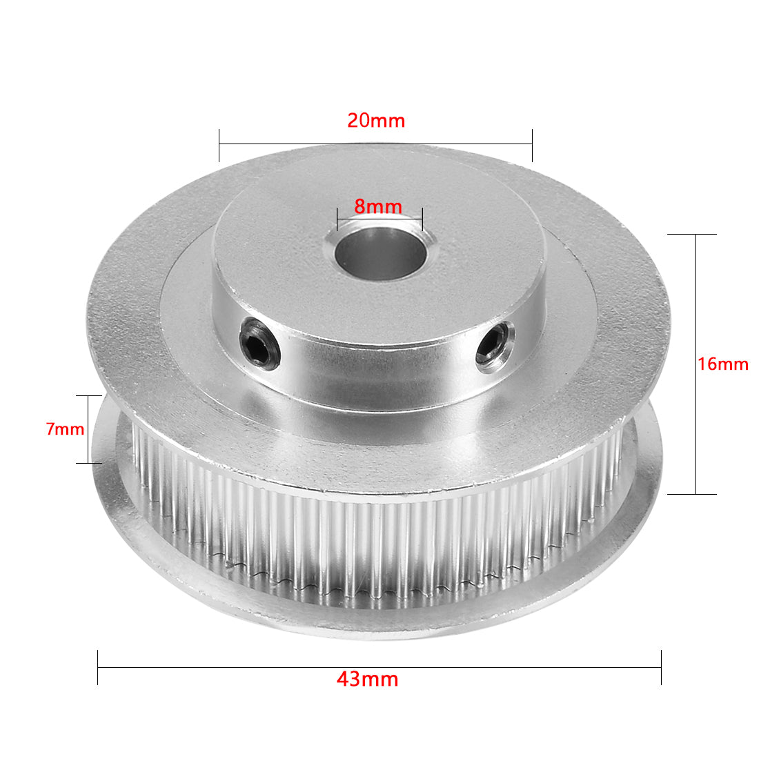 uxcell Uxcell 2mm Pitch 60 Teeth 8mm Bore Timing Belt Pulley Wheel for 6mm Belt