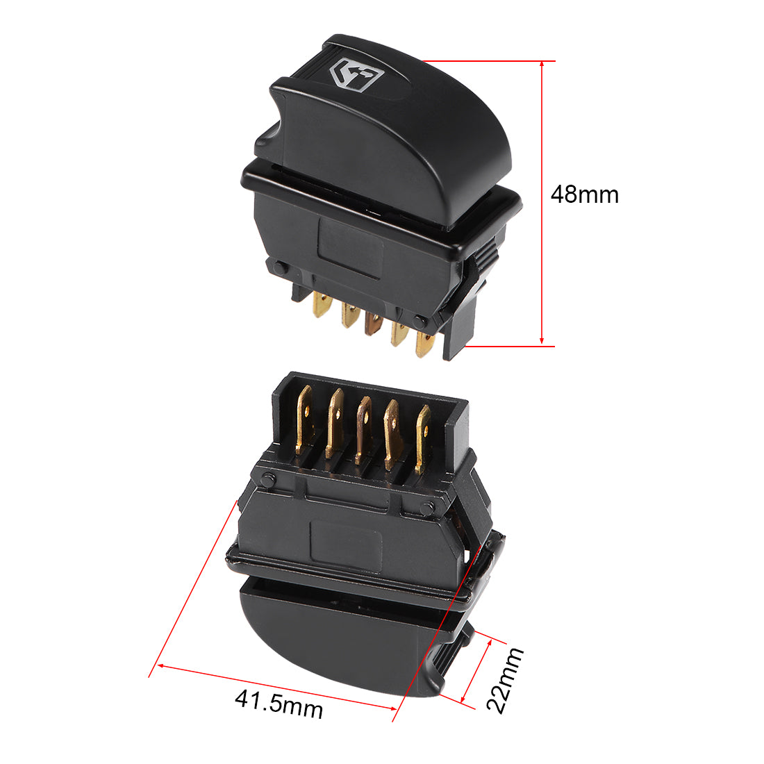 uxcell Uxcell 5 Pins Car Window Switch Car Control Momentary Master Rocker Switches DC 12V 3pcs