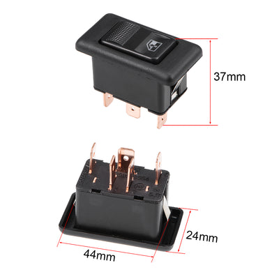Harfington Uxcell 5 Pins Car Window Switch Car Control Master Rocker Switches Momentary DC 12V