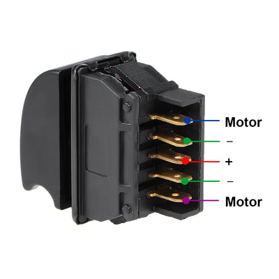 Harfington Uxcell Universal 5 Pin Car Window Switch Car Control Master Rocker Switch  With Switch & Wiring Harness  Momentary DC 12V