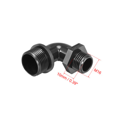 Harfington Uxcell M16 Cable Gland , 90 Degree Waterproof IP68 Nylon Joint Adjustable Locknut for 4mm-7mm Dia Cable Wire , 2 Pcs