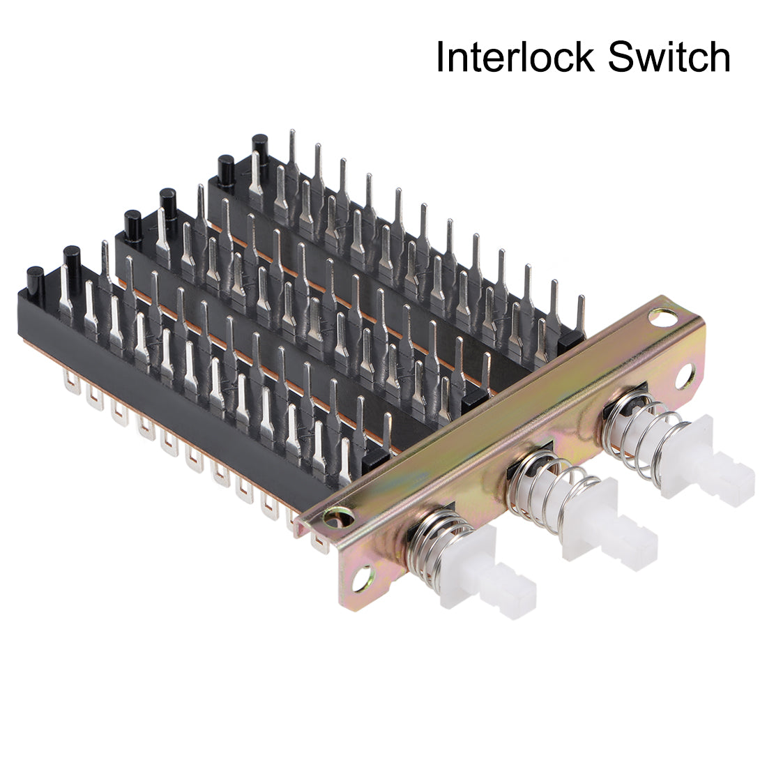 uxcell Uxcell Interlock Push Button Switch Piano Type 8PDT 24 Pin 3 Row