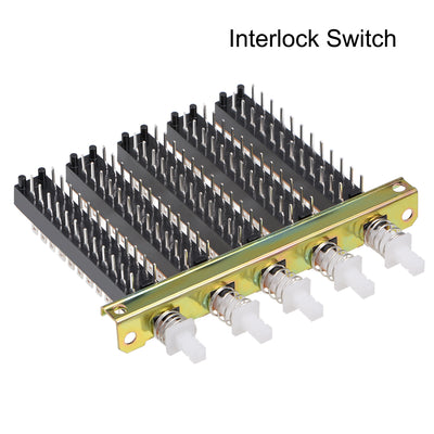Harfington Uxcell Interlock Push Button Switch Piano Type 8PDT 24 Pin 5 Row