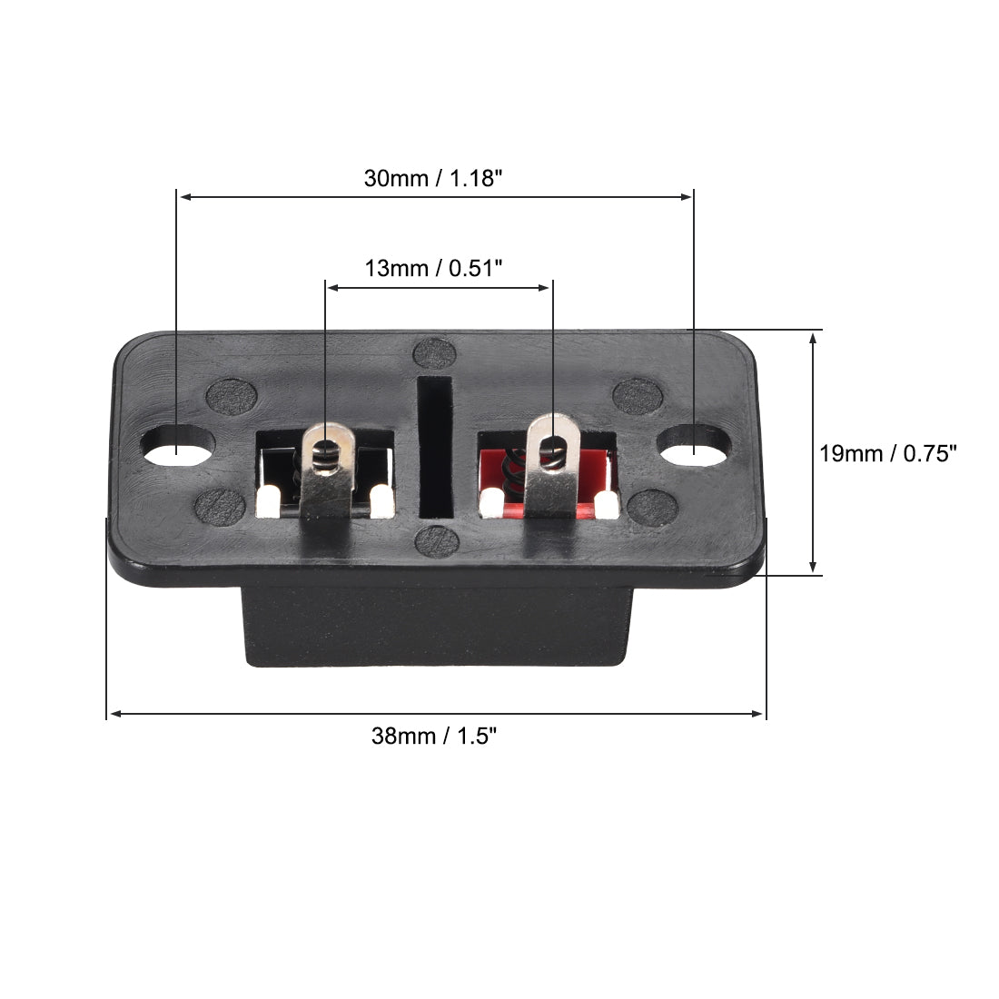 uxcell Uxcell 2 Way Spring Speaker Terminal Clip Push Release Connector Audio Cable Terminals Strip Block WP2-204 4Pcs