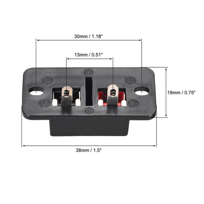 Harfington Uxcell 2 Way Spring Speaker Terminal Clip Push Release Connector Audio Cable Terminals Strip Block WP2-204 4Pcs